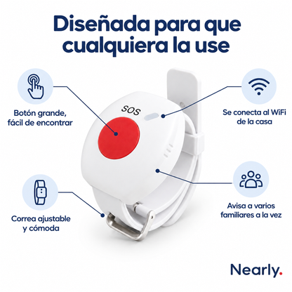 Pulsera SOS con conexión Wi‑Fi